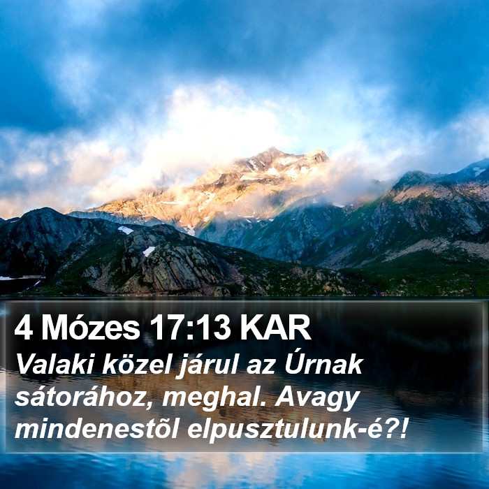 4 Mózes 17:13 KAR Bible Study