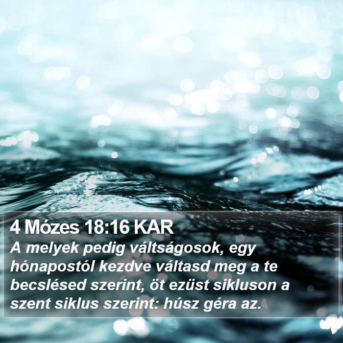 4 Mózes 18:16 KAR Bible Study