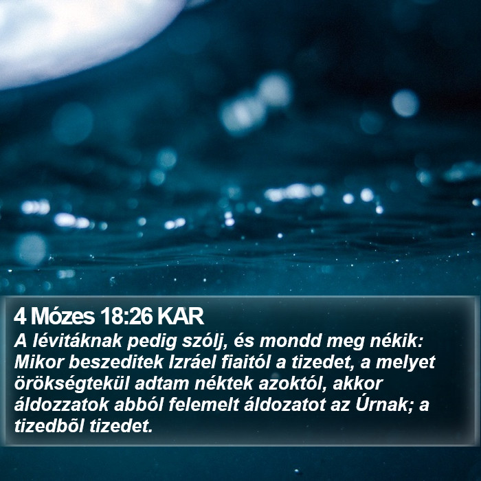 4 Mózes 18:26 KAR Bible Study