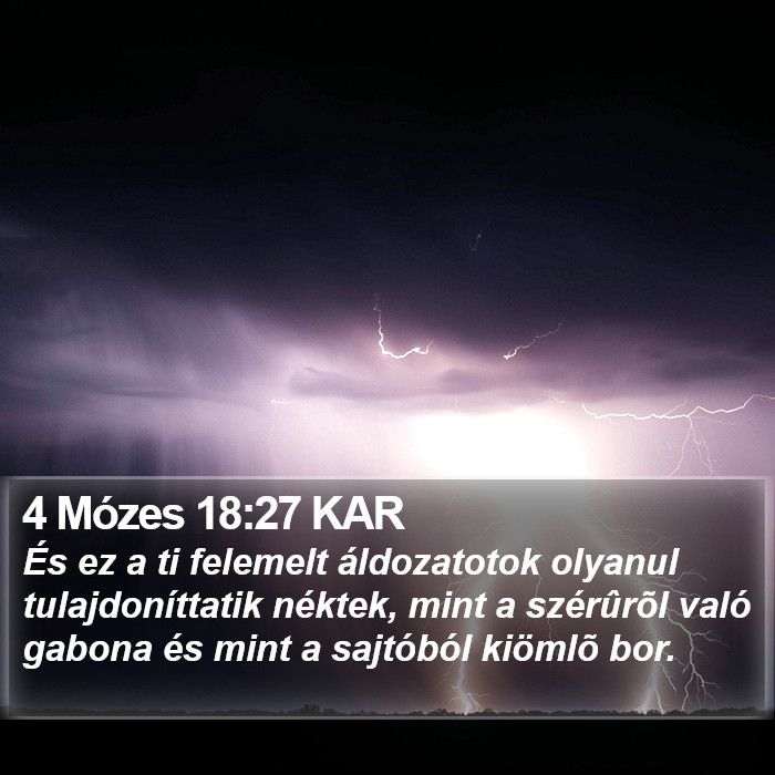 4 Mózes 18:27 KAR Bible Study