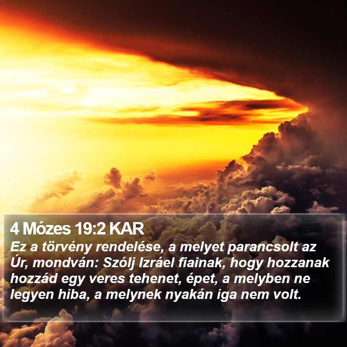 4 Mózes 19:2 KAR Bible Study