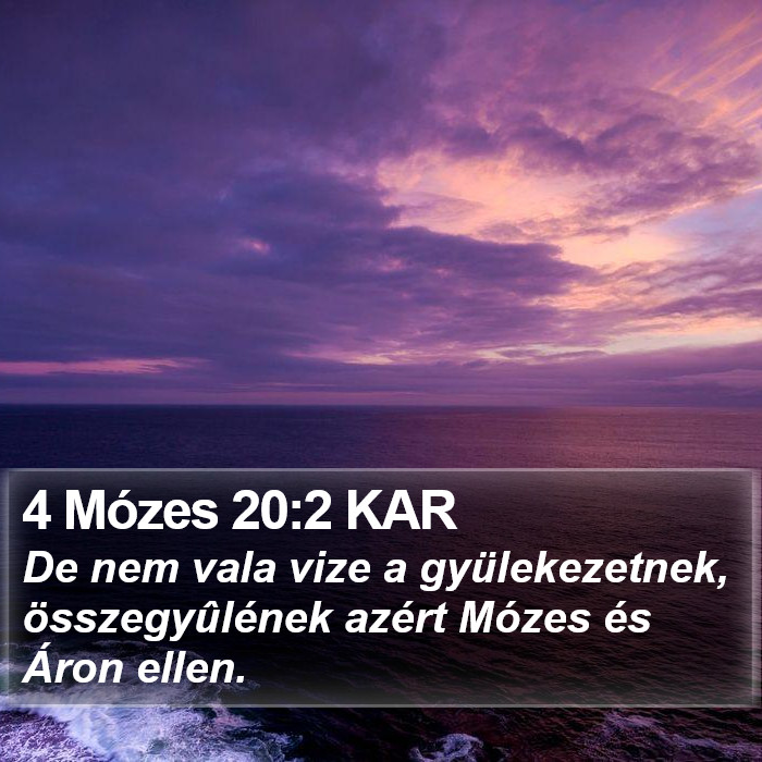 4 Mózes 20:2 KAR Bible Study