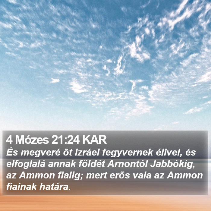 4 Mózes 21:24 KAR Bible Study