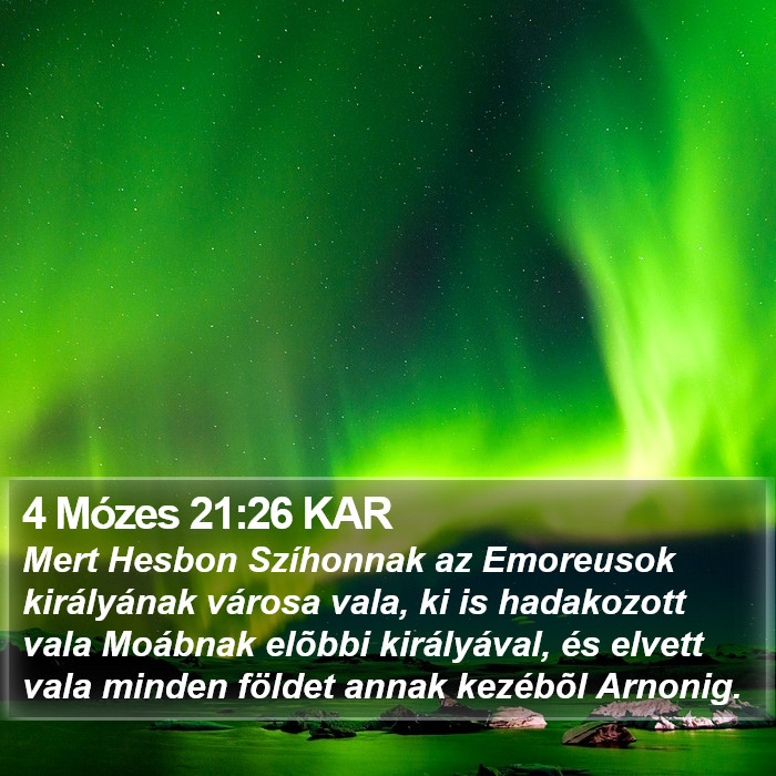 4 Mózes 21:26 KAR Bible Study