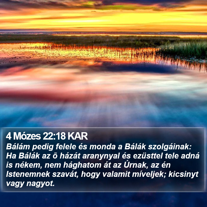 4 Mózes 22:18 KAR Bible Study