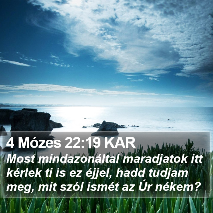 4 Mózes 22:19 KAR Bible Study