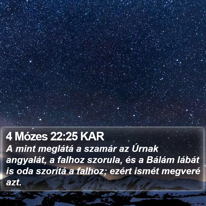 4 Mózes 22:25 KAR Bible Study