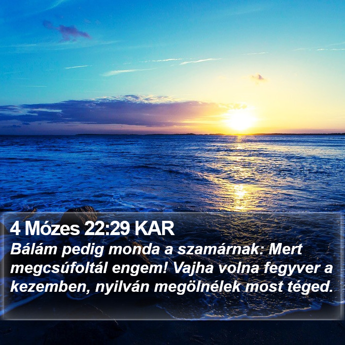 4 Mózes 22:29 KAR Bible Study