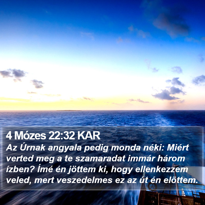 4 Mózes 22:32 KAR Bible Study