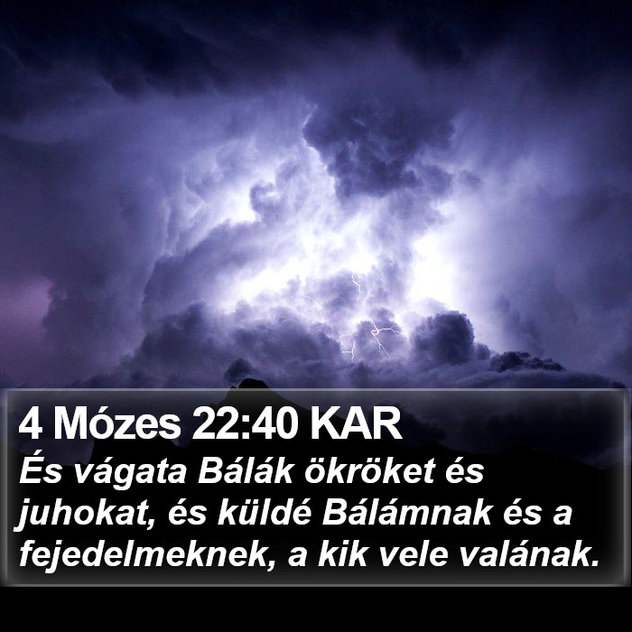 4 Mózes 22:40 KAR Bible Study