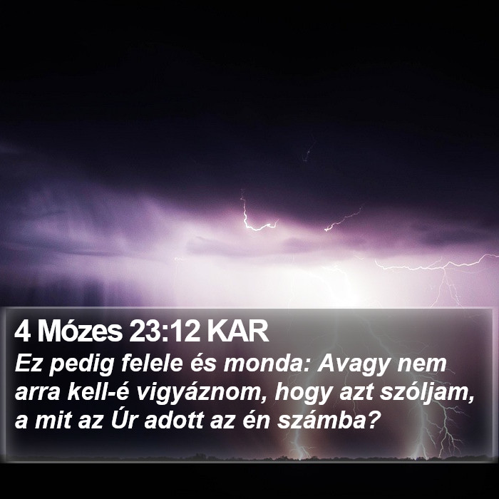 4 Mózes 23:12 KAR Bible Study