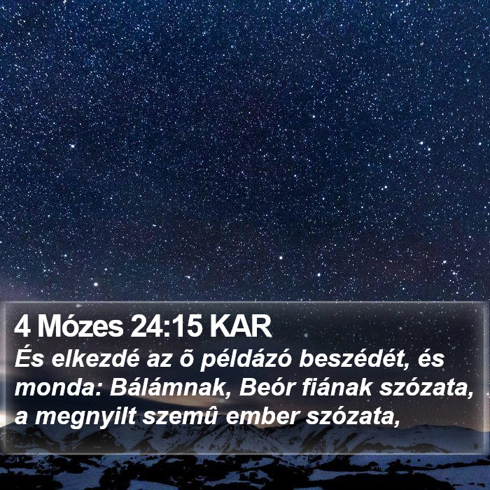 4 Mózes 24:15 KAR Bible Study