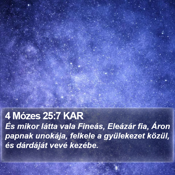 4 Mózes 25:7 KAR Bible Study