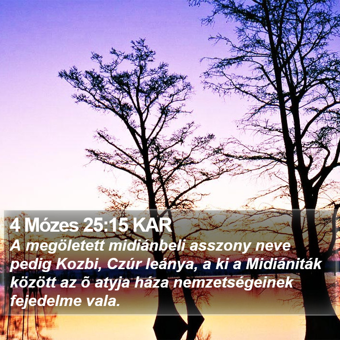 4 Mózes 25:15 KAR Bible Study