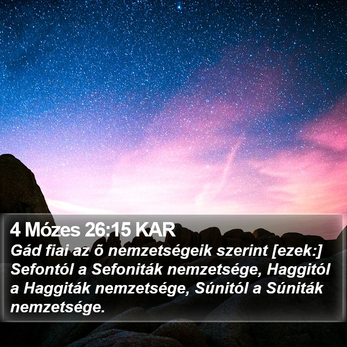 4 Mózes 26:15 KAR Bible Study
