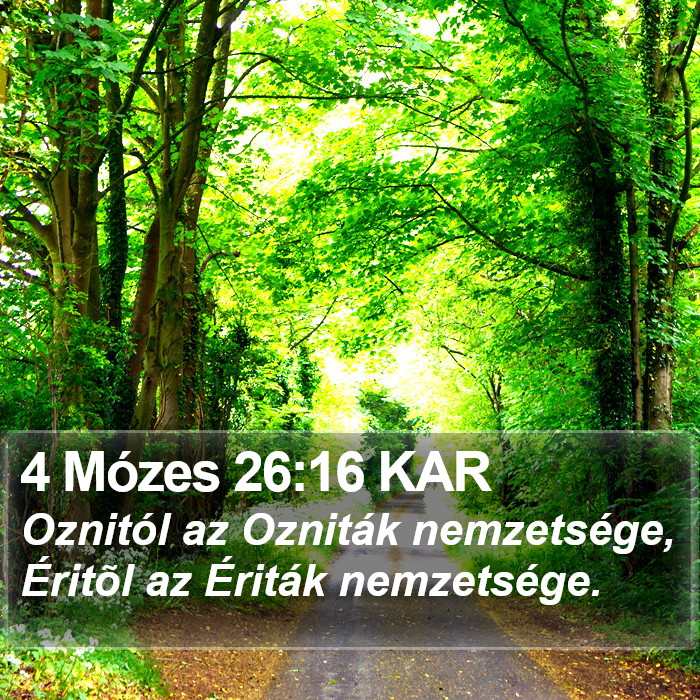 4 Mózes 26:16 KAR Bible Study