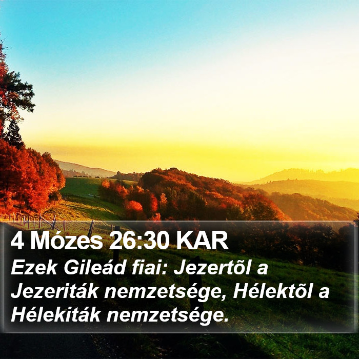 4 Mózes 26:30 KAR Bible Study
