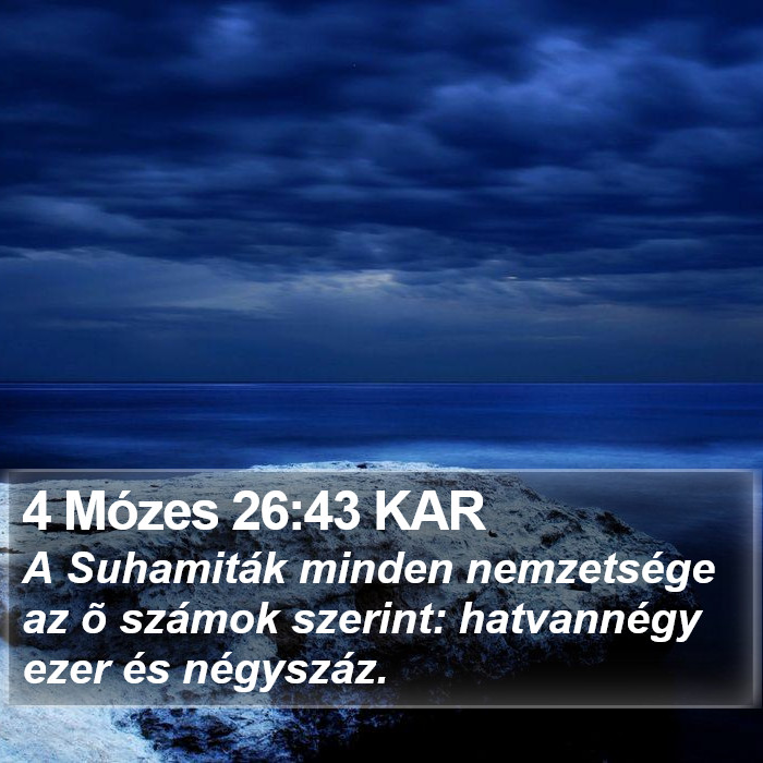 4 Mózes 26:43 KAR Bible Study