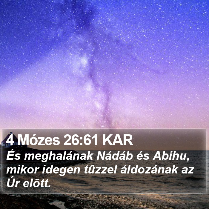 4 Mózes 26:61 KAR Bible Study