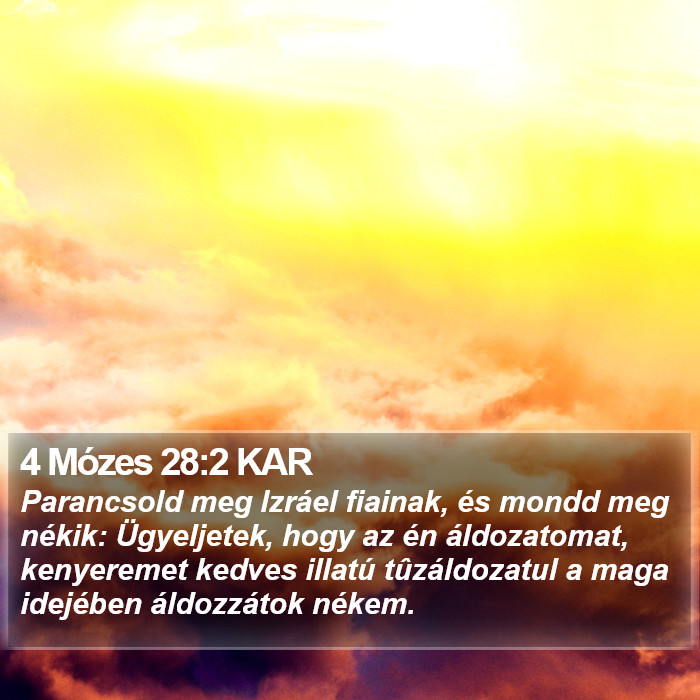 4 Mózes 28:2 KAR Bible Study