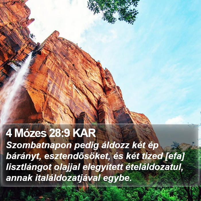 4 Mózes 28:9 KAR Bible Study