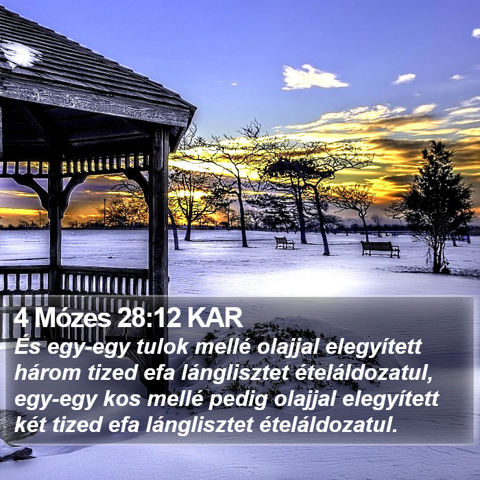 4 Mózes 28:12 KAR Bible Study