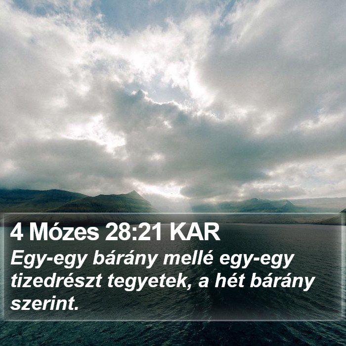 4 Mózes 28:21 KAR Bible Study