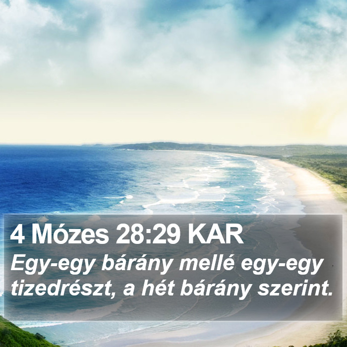 4 Mózes 28:29 KAR Bible Study
