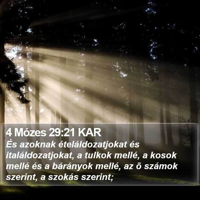 4 Mózes 29:21 KAR Bible Study