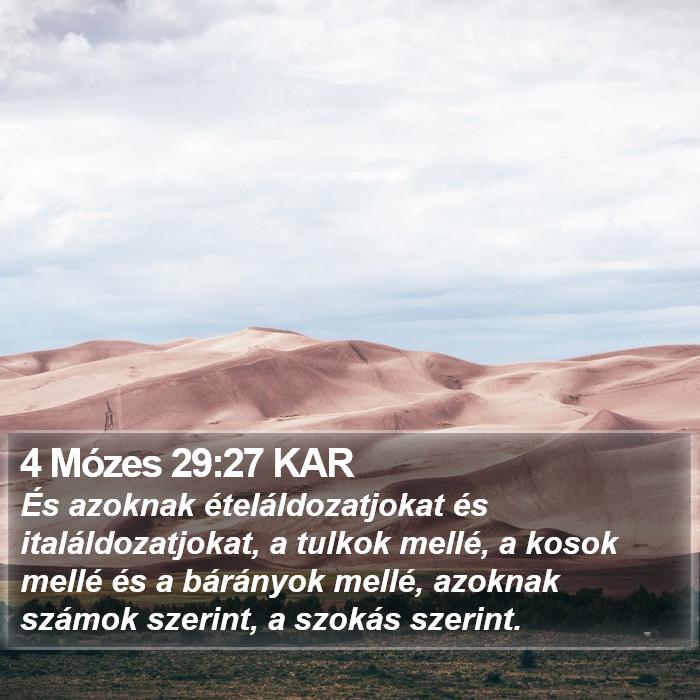 4 Mózes 29:27 KAR Bible Study