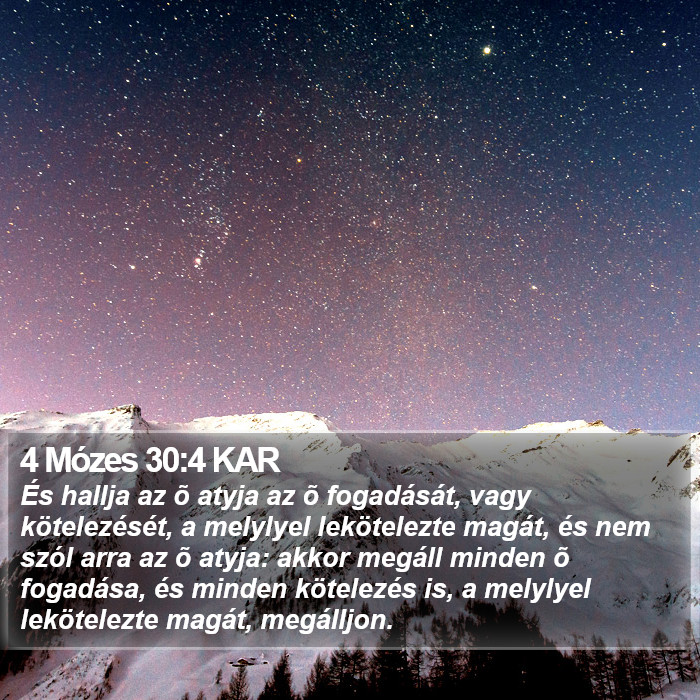 4 Mózes 30:4 KAR Bible Study