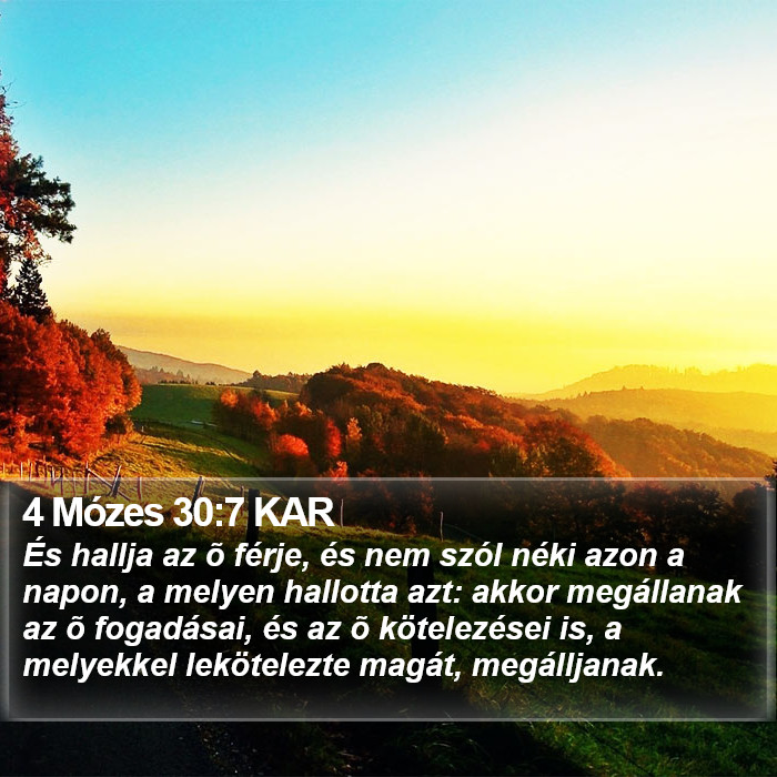 4 Mózes 30:7 KAR Bible Study