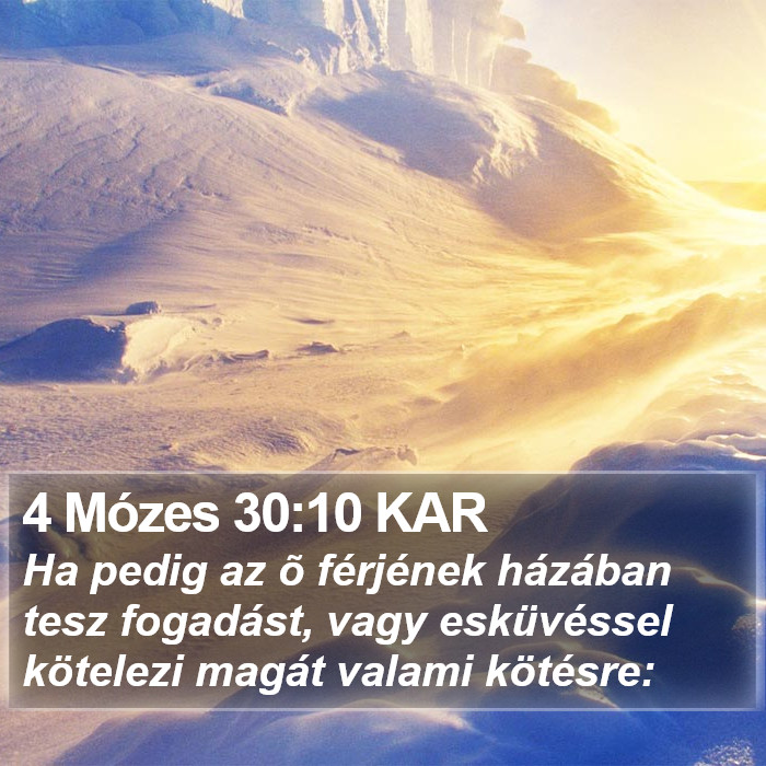 4 Mózes 30:10 KAR Bible Study