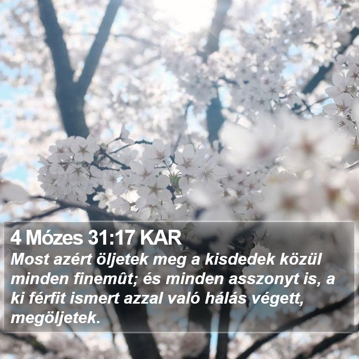 4 Mózes 31:17 KAR Bible Study