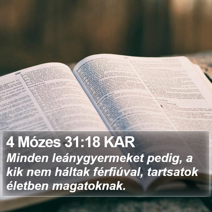4 Mózes 31:18 KAR Bible Study