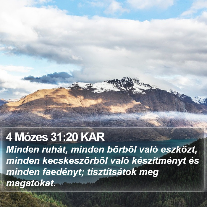 4 Mózes 31:20 KAR Bible Study