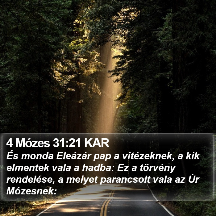 4 Mózes 31:21 KAR Bible Study
