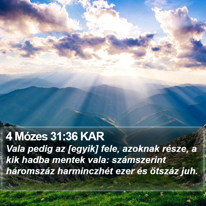 4 Mózes 31:36 KAR Bible Study