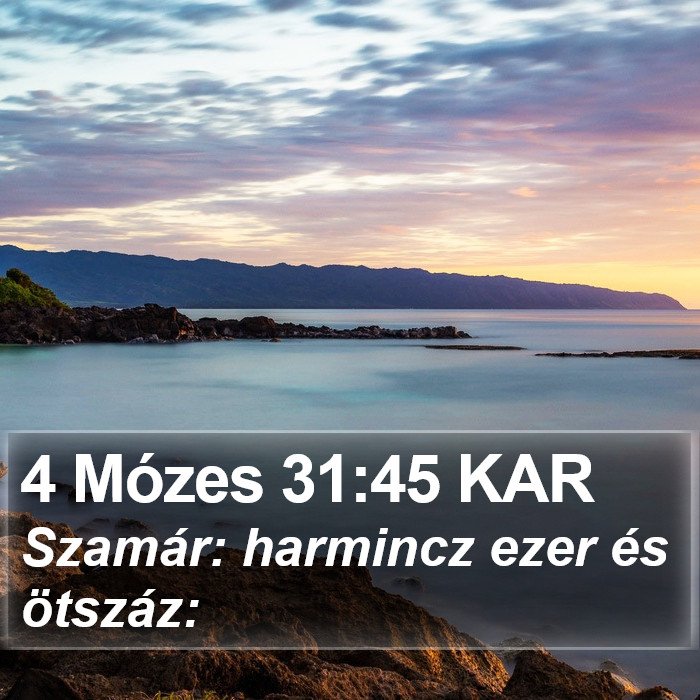 4 Mózes 31:45 KAR Bible Study
