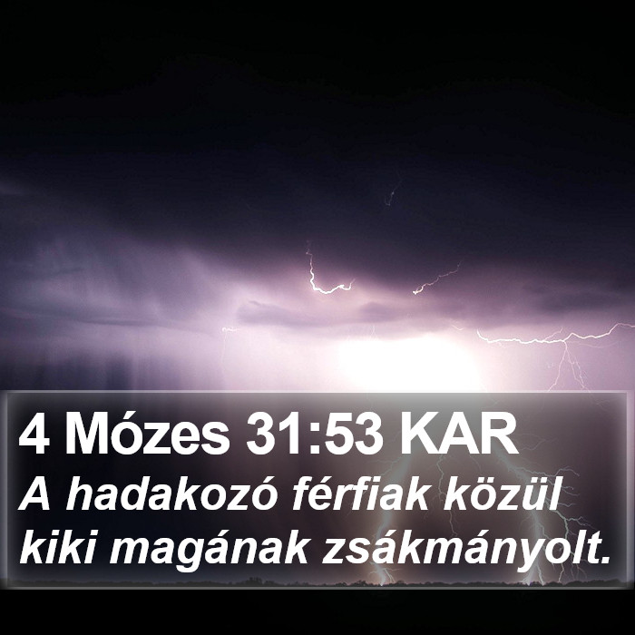4 Mózes 31:53 KAR Bible Study