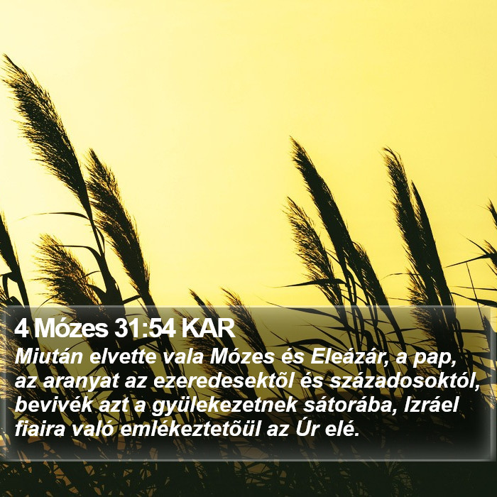 4 Mózes 31:54 KAR Bible Study