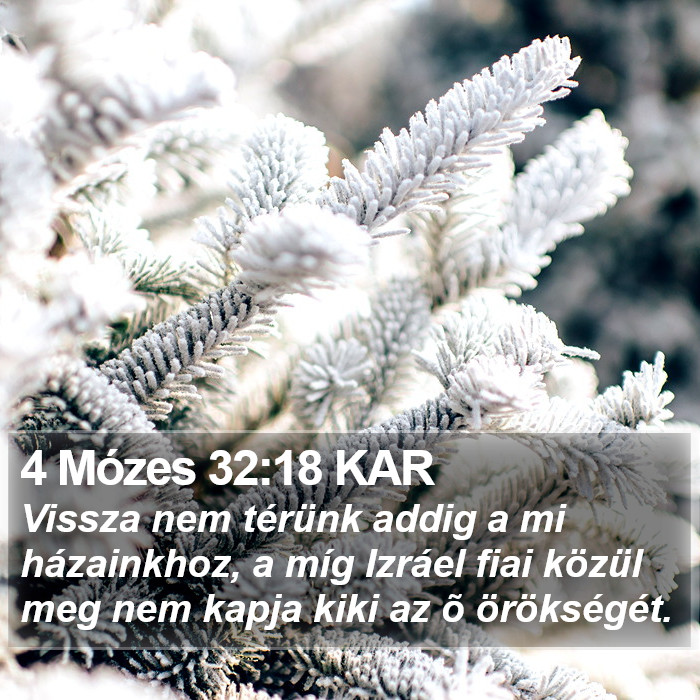 4 Mózes 32:18 KAR Bible Study