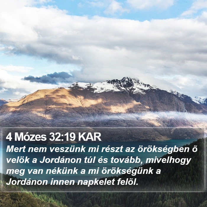 4 Mózes 32:19 KAR Bible Study