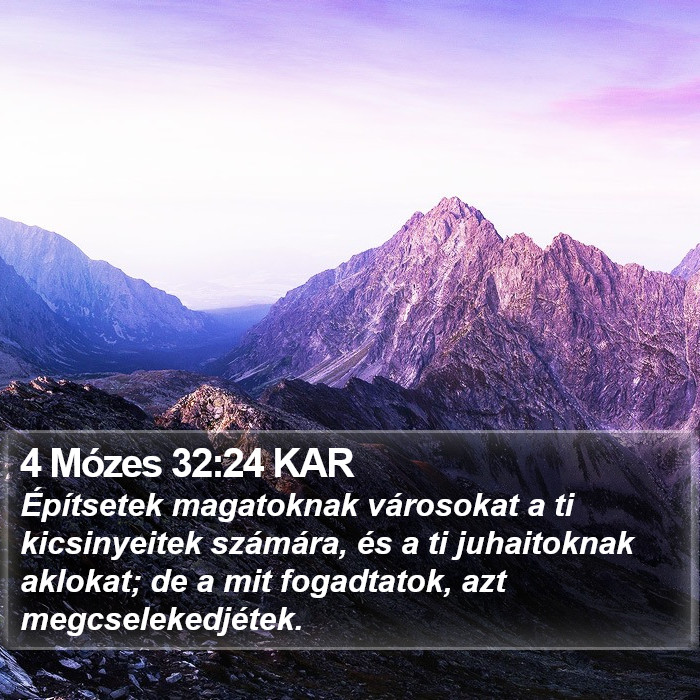 4 Mózes 32:24 KAR Bible Study