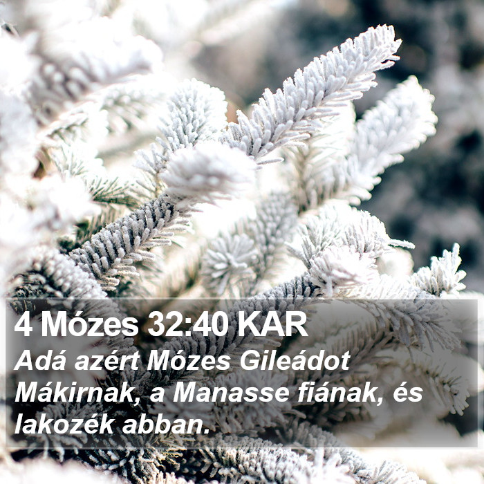 4 Mózes 32:40 KAR Bible Study
