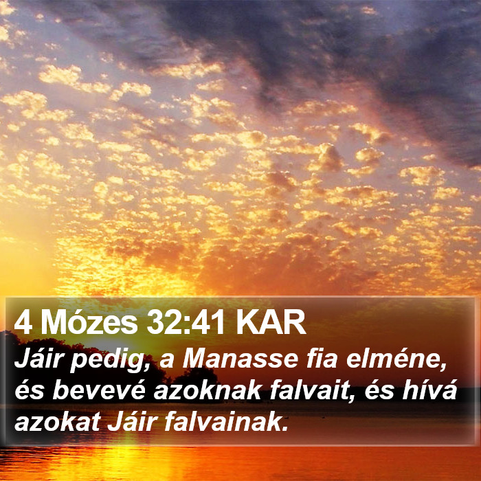 4 Mózes 32:41 KAR Bible Study