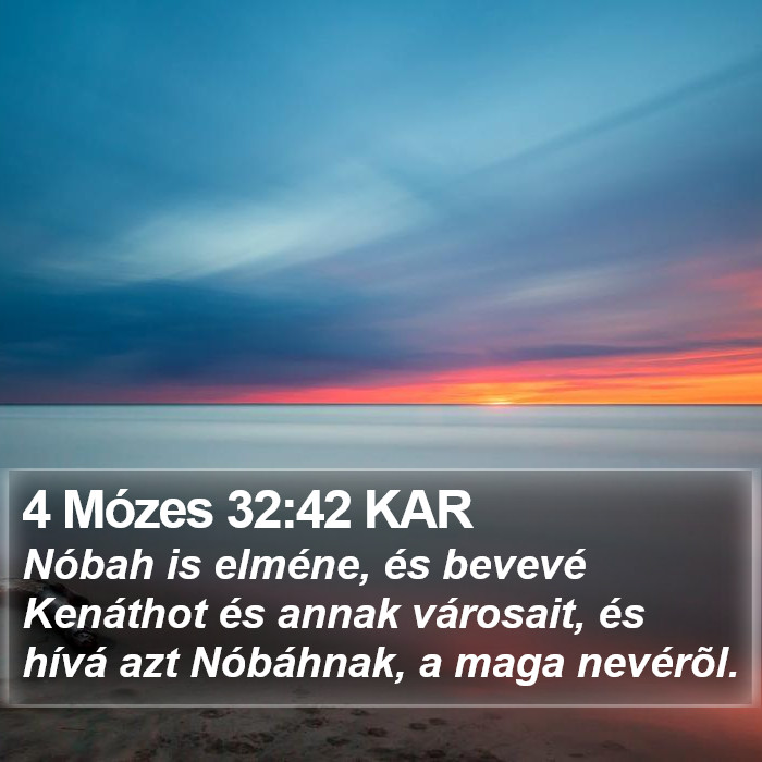 4 Mózes 32:42 KAR Bible Study
