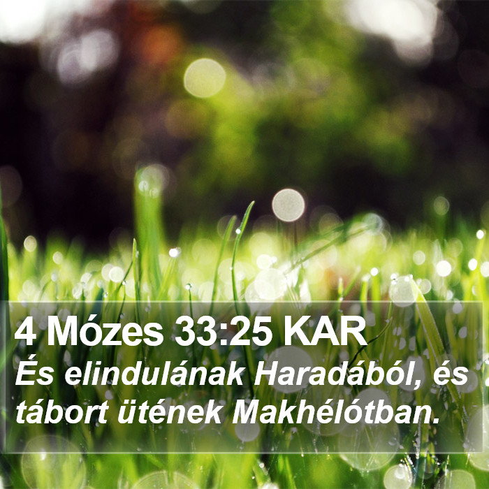 4 Mózes 33:25 KAR Bible Study