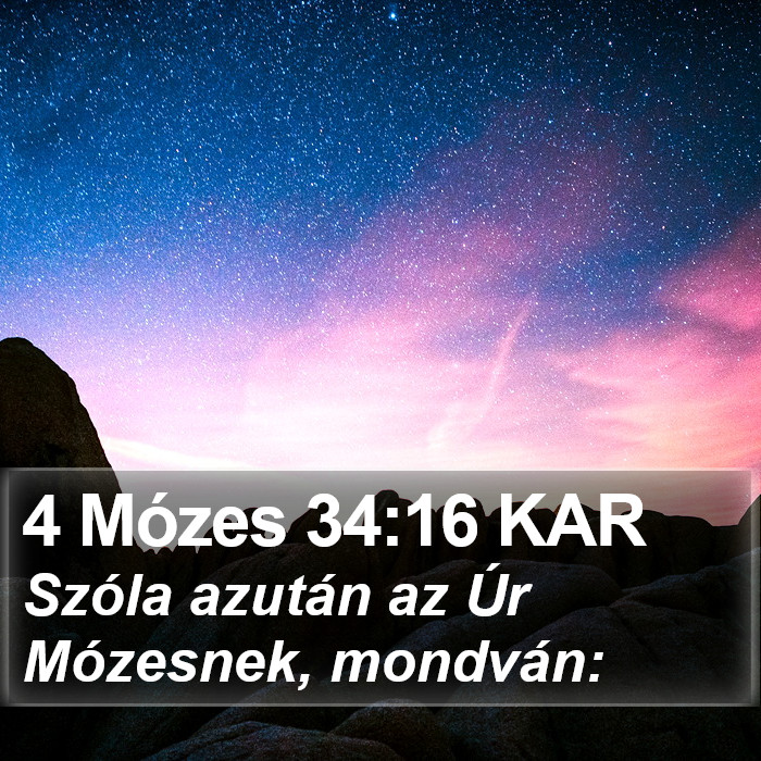 4 Mózes 34:16 KAR Bible Study