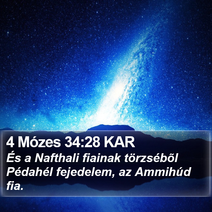 4 Mózes 34:28 KAR Bible Study